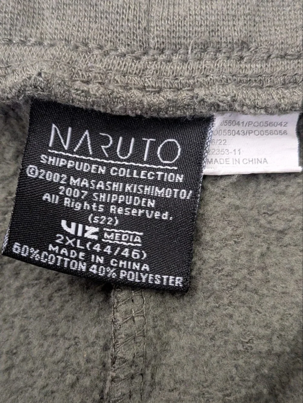 Naruto Shippuden Collection Anime Green Jogger Sweatpants Men's Size XXL (44-46)